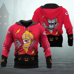 Kansas City Chiefs Halloween 3D Apparel, NFL Hoodie