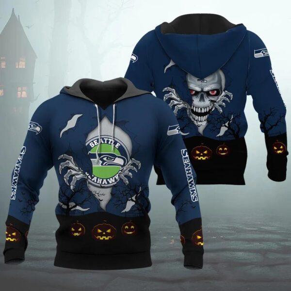 Seattle Seahawks Halloween 3D Apparel, NFL Hoodie