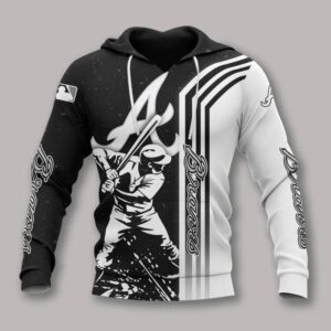 Atlanta Braves Black And White All Over Print Apparel 1, MLB Hoodie