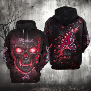 Atlanta Braves Lava Skull 3D Hoodie, MLB Hoodie