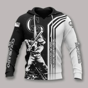 Colorado Rockies Black And White All Over Print Apparel 1, MLB Hoodie Colorado Rockies Black And White All Over Print Apparel 1, MLB Hoodie