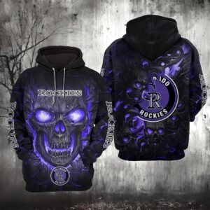 Colorado Rockies Lava Skull 3D Hoodie, MLB Hoodie