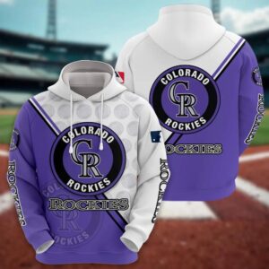 Colorado Rockies Logo 3D Clothing, MLB Hoodie