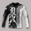 Detroit Tigers Black And White All Over Print Hoodie 1, MLB Hoodie