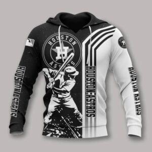 Houston Astros Black And White All Over Print Hoodie 1, MLB Hoodie