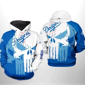 Los Angeles Dodgers MLB Team Skull 3D Hoodie, MLB Hoodie