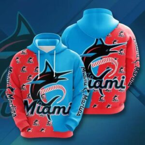 Miami Baseball Team Marlinss 3D Hoodie 1, MLB Hoodie