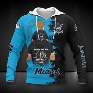 Miami Marlins Dad And Son All Over Print Hoodie 1, MLB Hoodie