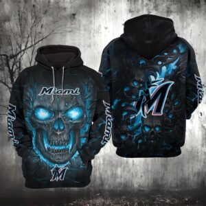 Miami Marlins Lava Skull 3D Hoodie, MLB Hoodie