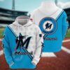Miami Marlins Logo 3D Clothing, MLB Hoodie