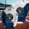 Milwaukee Brewers Logo 3D Clothing, MLB Hoodie