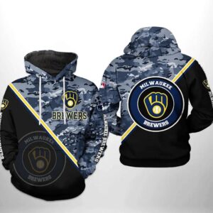 Milwaukee Brewers MLB Camo Team 3D All Over Print Hoodie, MLB Hoodie