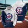 Minnesota Twins Logo 3D Clothing, MLB Hoodie