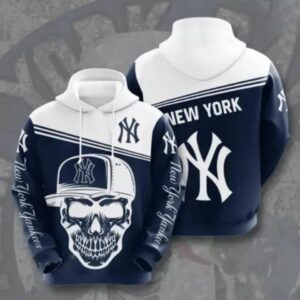 New York Team Yankeess Skull  3D Hoodie, MLB Hoodie