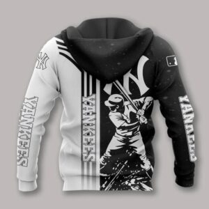 New York Yankees Black And White All Over Print Hoodie 1, MLB Hoodie