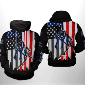New York Yankees MLB US Flag 3D Hoodie, MLB Hoodie