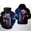 New York Yankees MLB US Flag Skull Hoodie, MLB Hoodie