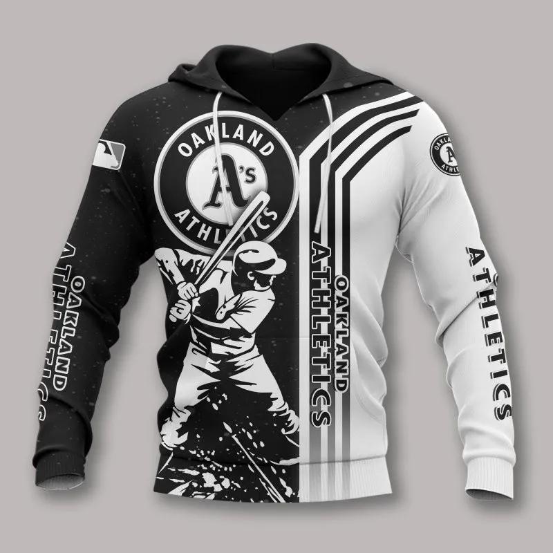Oakland Athletics Black And White All Over Print Hoodie 2, MLB Hoodie Oakland Athletics Black And White All Over Print Hoodie 2, MLB Hoodie