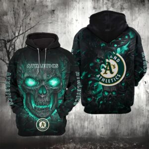 Oakland Athletics Lava Skull 3D Hoodie, MLB Hoodie