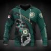 Oakland Athletics Skeleton All Over Print Hoodie, MLB Hoodie