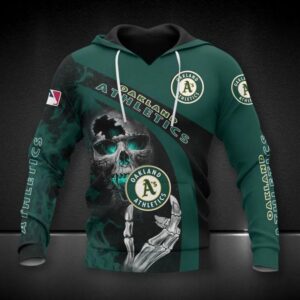 Oakland Athletics Skeleton All Over Print Hoodie, MLB Hoodie