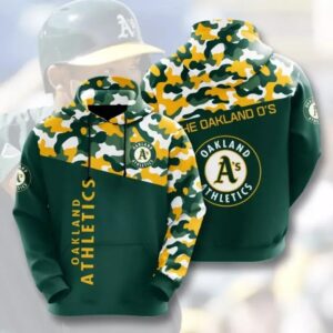 Oakland Baseball Team Athleticss Camo 3D Hoodie, MLB Hoodie
