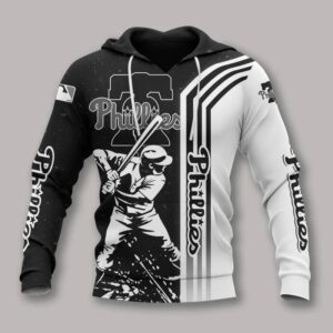 Philadelphia Phillies Black And White All Over Print Hoodie 1, MLB Hoodie