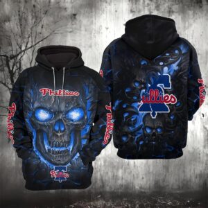 Philadelphia Phillies Lava Skull 3D Hoodie, MLB Hoodie
