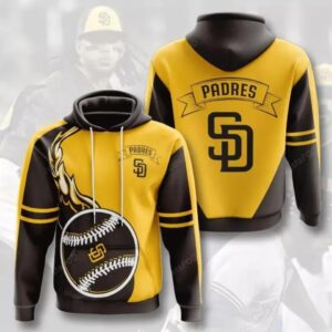 San Diego Baseball Team Padress 3D Hoodie, MLB Hoodie