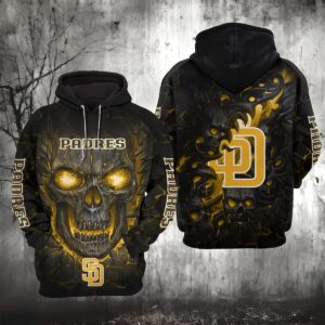 San Diego Padres Lava Skull 3D Hoodie, MLB Hoodie