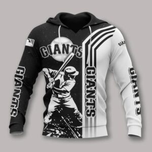 San Francisco Giants Black And White All Over Print Hoodie 1, MLB Hoodie