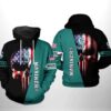 Seattle Mariners MLB US Flag Skull 3D Hoodie, MLB Hoodie