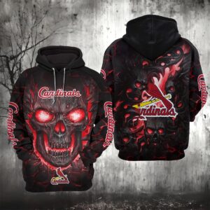 St. Louis Cardinals Lava Skull 3D Hoodie, MLB Hoodie