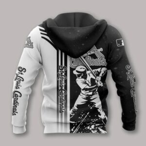 St. Louis Cardinals Black And White All Over Print Hoodie 1, MLB Hoodie