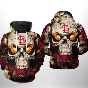 St. Louis Cardinals MLB Skull 3D Hoodie, MLB Hoodie