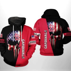 St. Louis Cardinals MLB US Flag Skull 3D Hoodie, MLB Hoodie