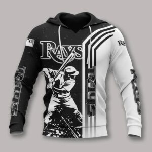 Tampa Bay Rays Black And White All Over Print Hoodie 1, MLB Hoodie
