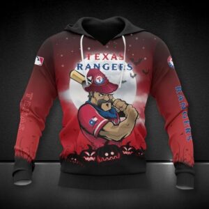 Texas Rangers Mascot All Over Print Hoodie 1, MLB Hoodie