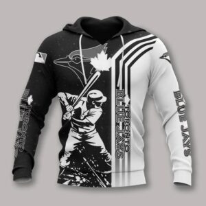Toronto Blue Jays Black And White All Over Print Hoodie 1, MLB Hoodie