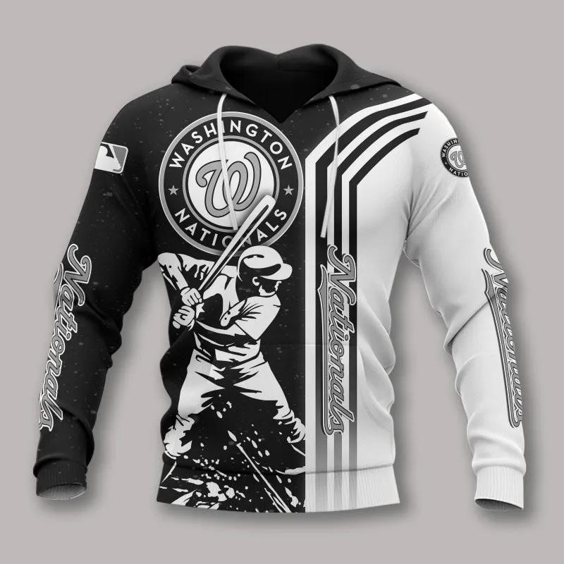 Washington Nationals Black And White All Over Print Hoodie 1, MLB Hoodie Washington Nationals Black And White All Over Print Hoodie 1, MLB Hoodie