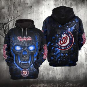 Washington Nationals Lava Skull 3D Hoodie, MLB Hoodie