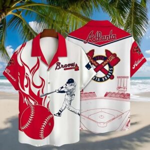 Atlanta Braves Home Run Heat Hawaiian Shirt, Gift for Fan, MLB Hawaiian Shirt