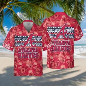 Atlanta Braves Tribal Tropics Hawaiian Shirt, Gift for Fan, MLB Hawaiian Shirt