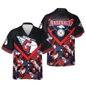 Cleveland Guardians Tropical Logo Collage Hawaiian Shirt, MLB Hawaiian Shirt