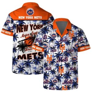 New York Baseball Team Metss Hawaiian Button Shirt, MLB Hawaiian Shirt