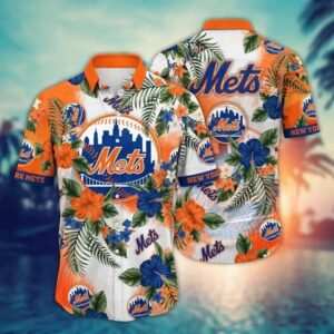 New York Baseball Team Metss Hawaiian Shirt 1, MLB Hawaiian Shirt