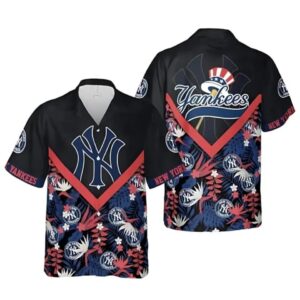New York Baseball Team Yankeess Hawaiian Button Down Shirt, MLB Hawaiian Shirt