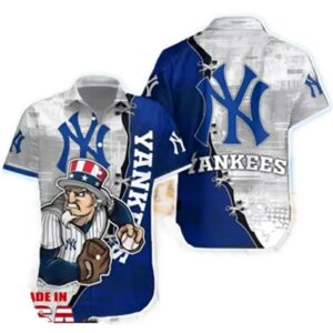 New York Team Yankeess Mascot Hawaiian Shirt, MLB Hawaiian Shirt