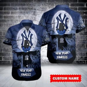 New York Team Yankeess Scarecrow Custom Name Hawaiian Shirt, MLB Hawaiian Shirt