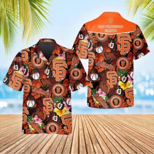 San Francisco Giants Tropical Logo Collage Hawaiian Shirt, MLB Hawaiian Shirt